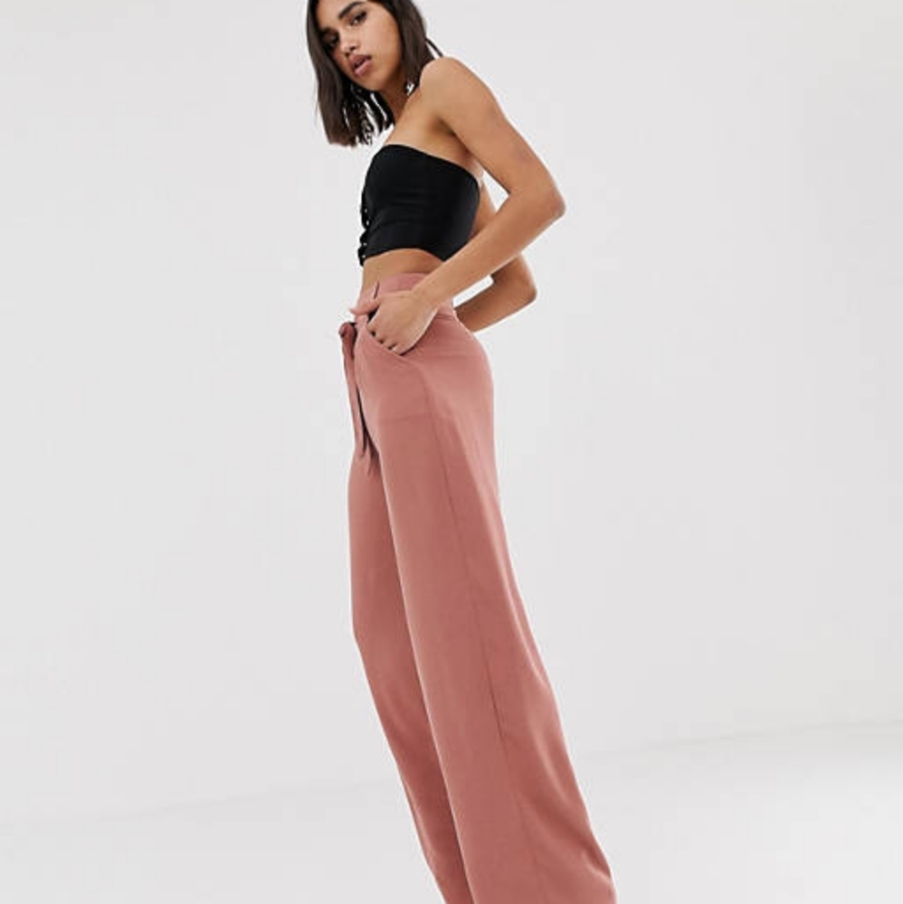 Tall Tie waist straight leg pant